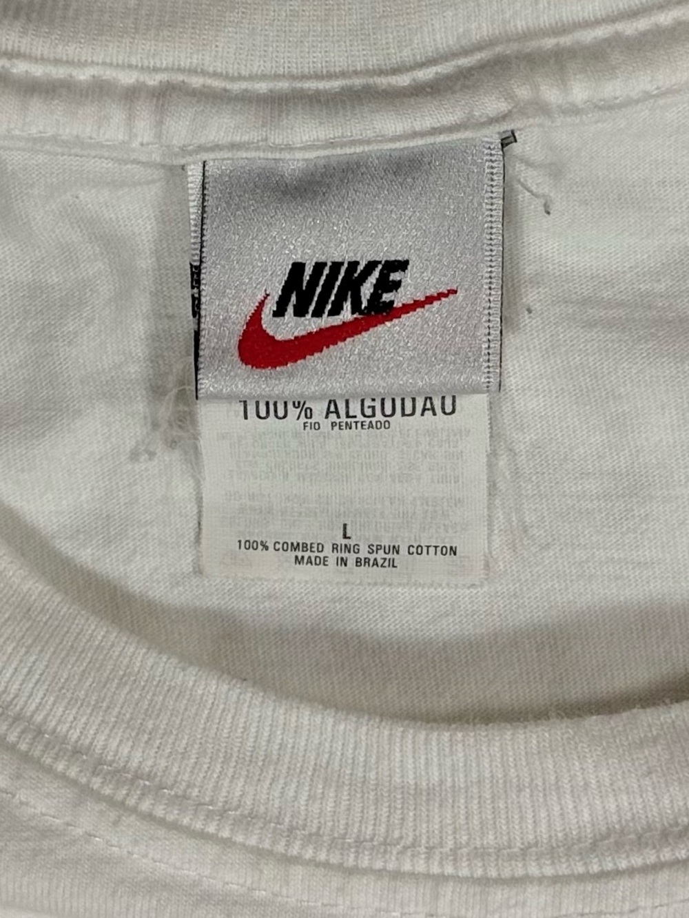 Vtg 90s Nike Soccer White Red FC Delco Players Cup Longsleeve T Shirt Men Large - Picture 7 of 8